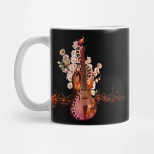 Wonderful violin with keyboard and flame Mug